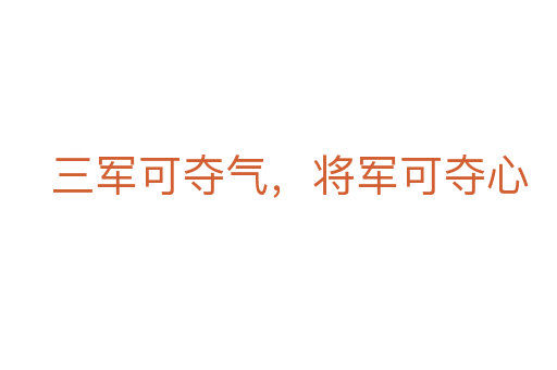 三军可夺气，将军可夺心