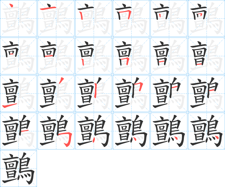 鸇的笔顺分步演示